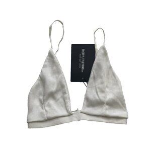 Pretty Little Thing Womens Ribbed Plunge Bralette Size 0 New With Tag